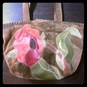 Coach “Poppy for Peace” suede handbag / purse
